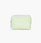 The Mini Quilted Cosmetic Bag - Lime Gingham
