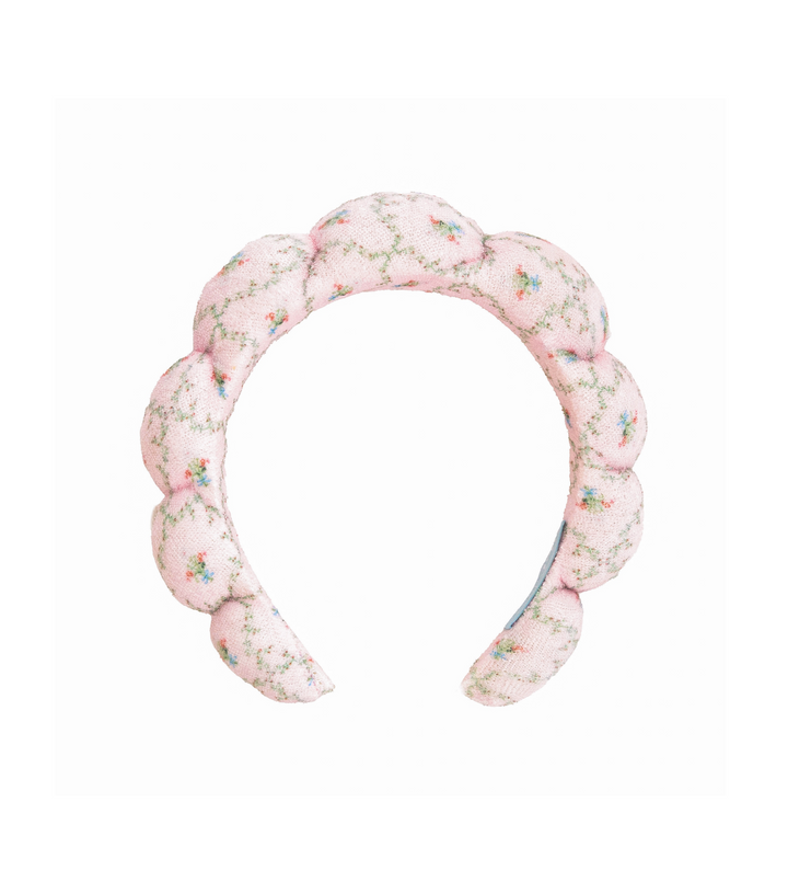 Hill House x Wet Brush Terry Scalloped Headband - Pink Trellis