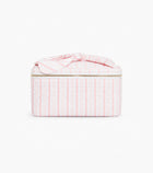 The Bow Top Cosmetic Bag - Pink Variegated Stripe