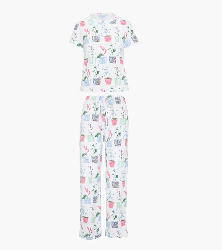 The Kelly Pajama Set - Flower Pots
