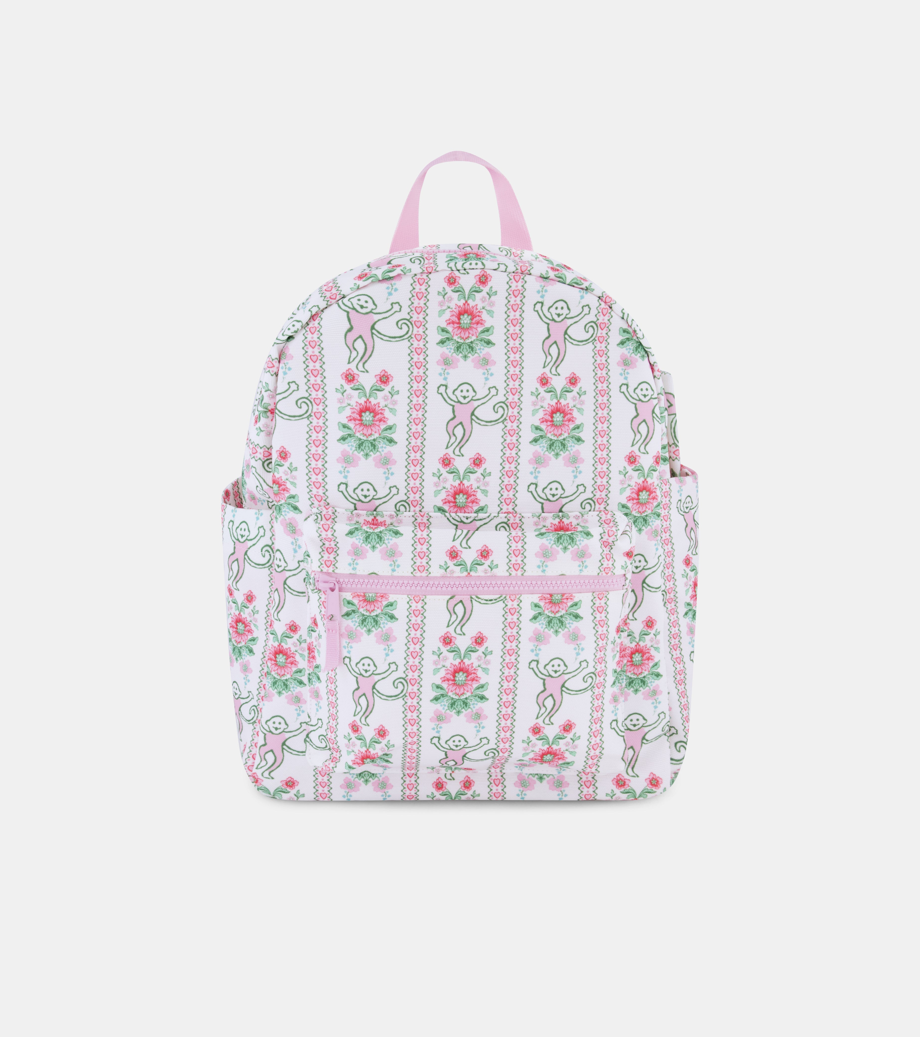Roller Rabbit x Hill House Backpack - Pink Monkey Block Stripe