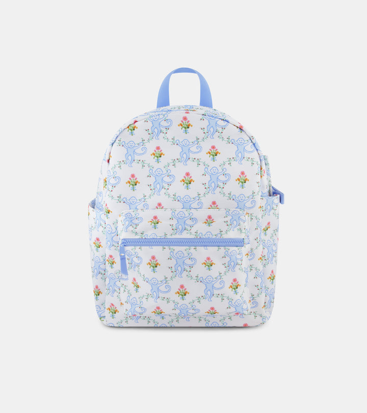 Roller Rabbit x Hill House Backpack - Blue Floral Monkey Trellis