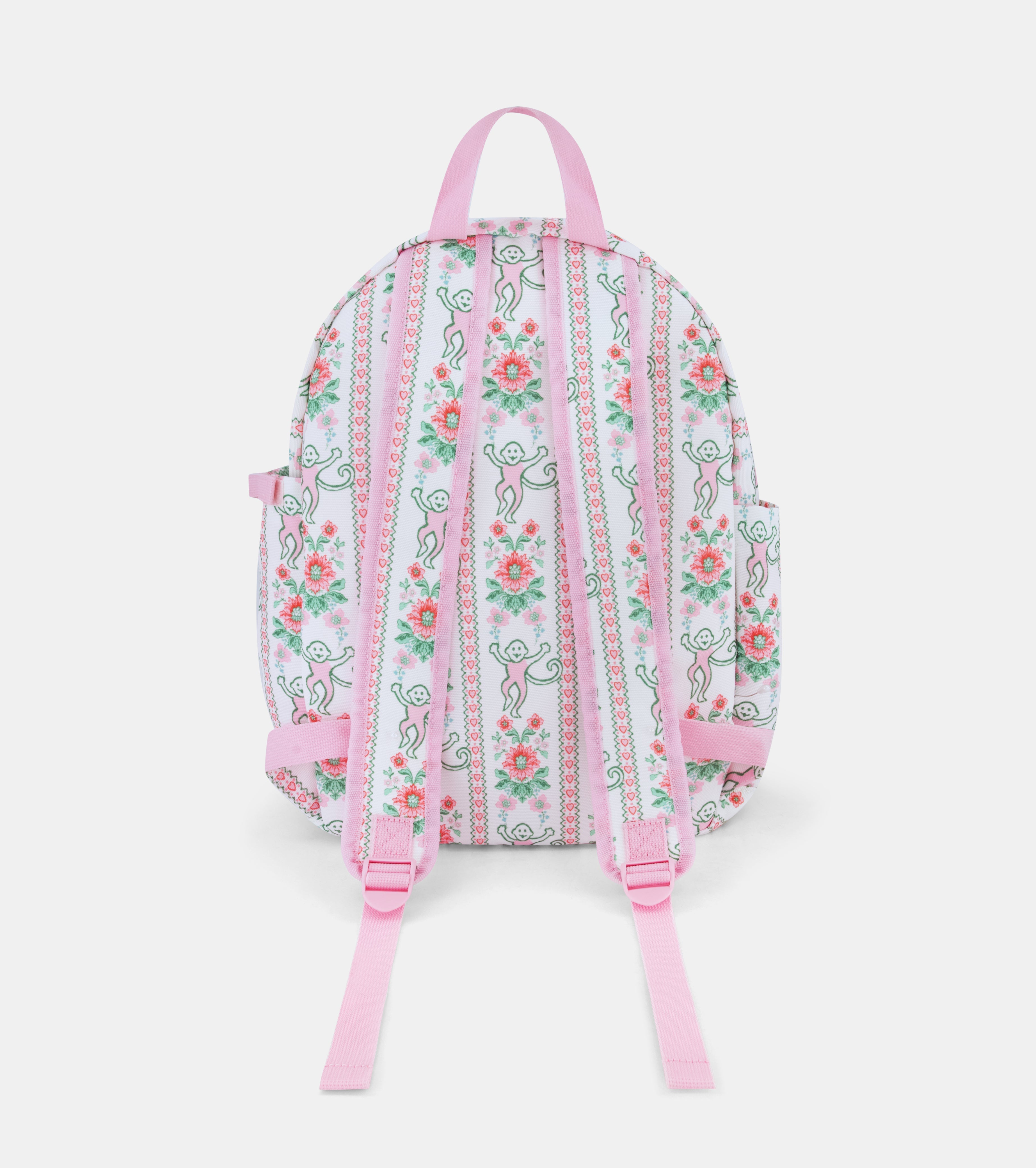 Roller Rabbit x Hill House Backpack - Pink Monkey Block Stripe