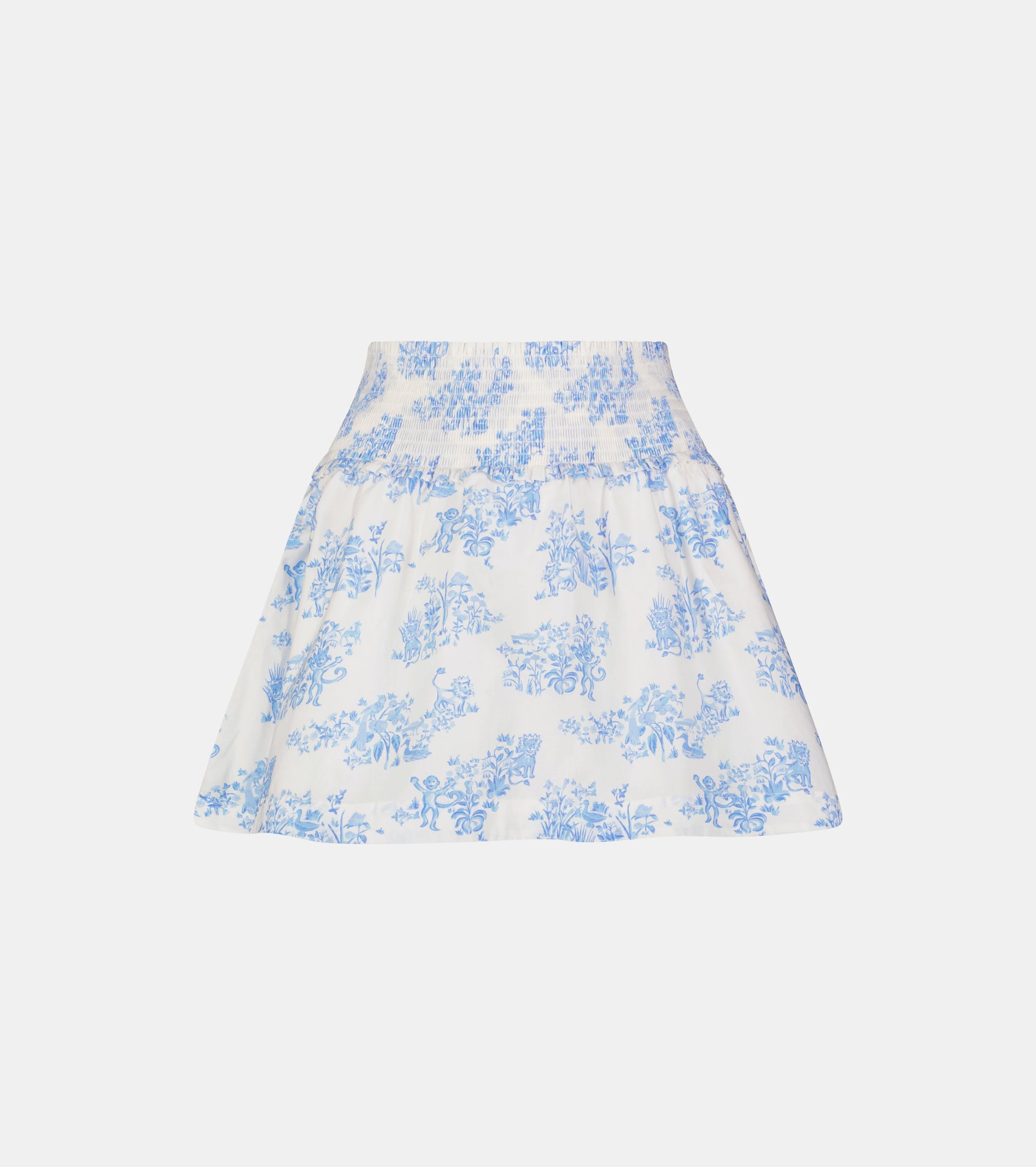 Roller Rabbit x Hill House The Delphine Mini Nap Skirt - Blue Sherwood Forest Monkey