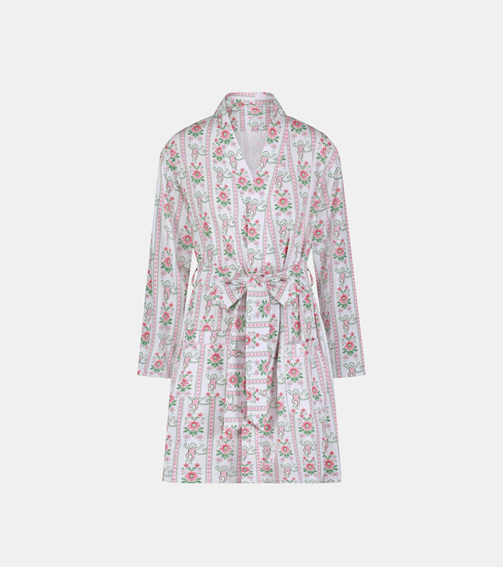 Roller Rabbit x Hill House Blake Robe - Pink Monkey Block Stripe