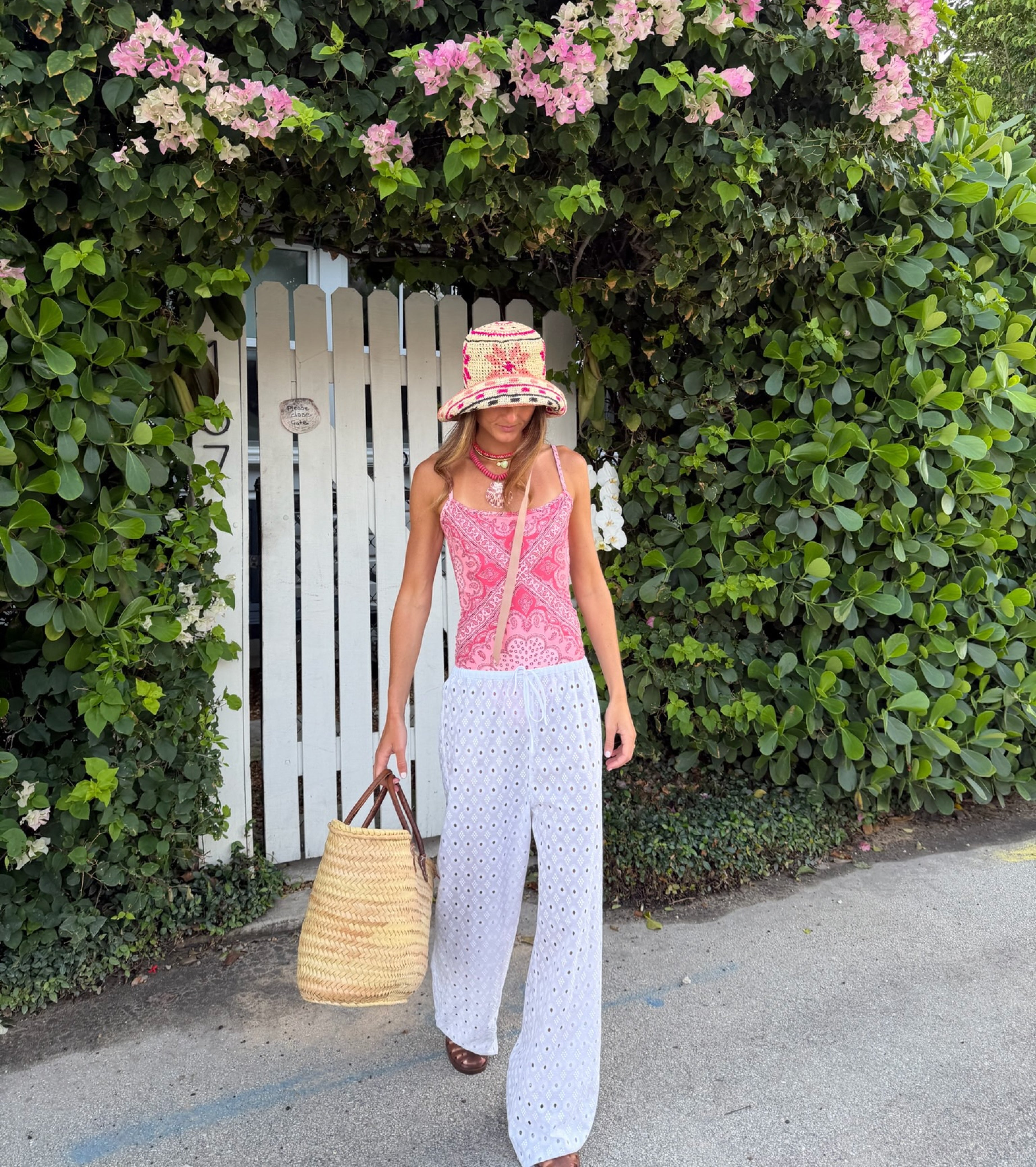 The Giovanna Pant - White Diamond Eyelet